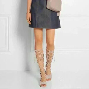 𝅺chloé Lace-up Suede Wedge Sandals size 6